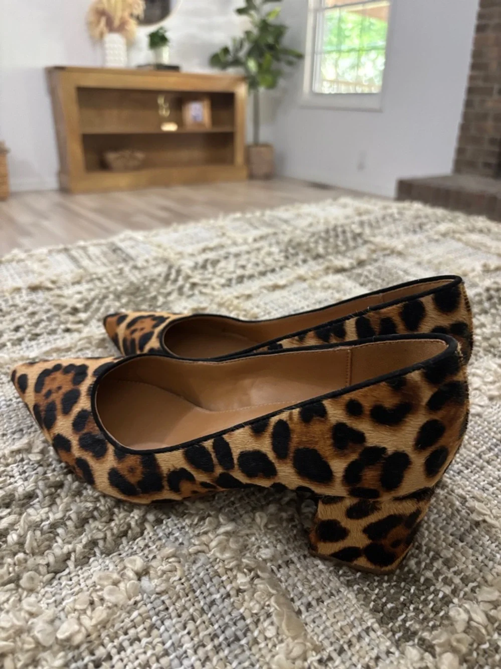 J. Crew Leopard Print Pointed-Toe Heels - Brown/Black Size 7‎